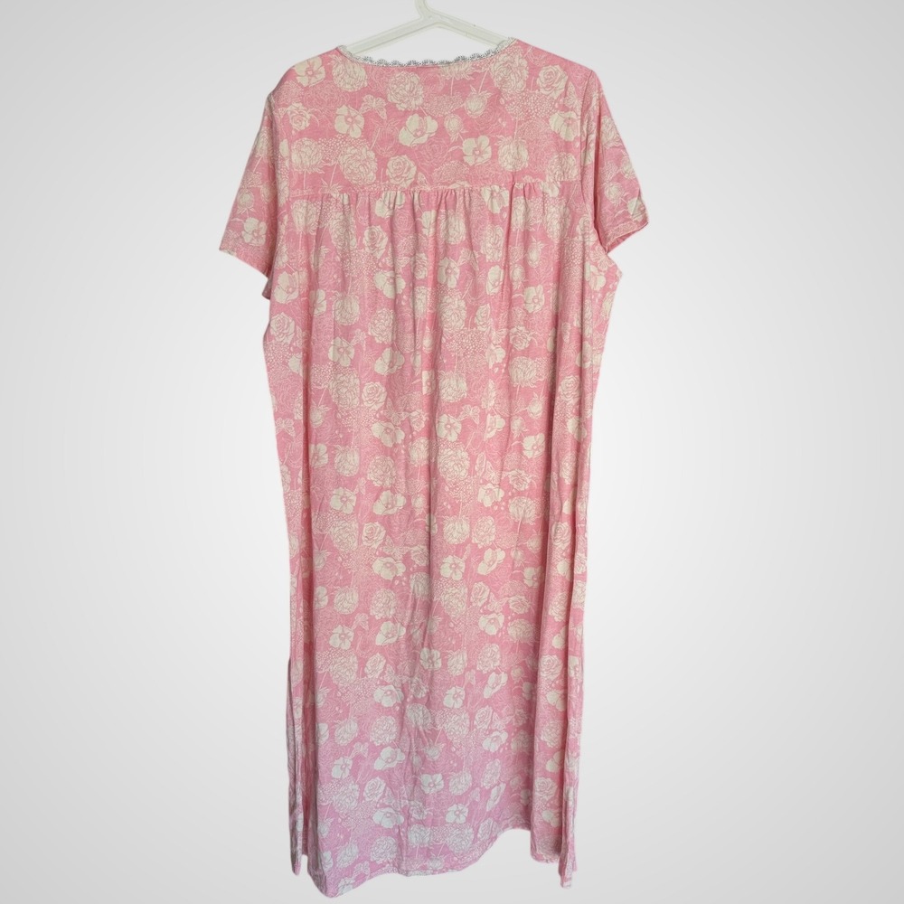 Adonna Rose Dream Garden Pink Floral Lace Trim Nightgown XL NWT - Picture 6 of 6